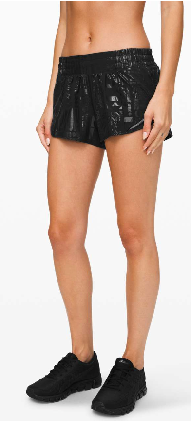 Lululemon Hotty Hot Short II 2.5" Inseam Manifesto 20YR Manifesto Foil Black Black Sz 6 Brand New