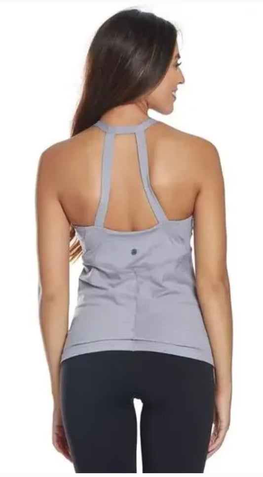 PrAna Striped Albia Yoga/Workout Built in Bra Top Lavender Sz Med