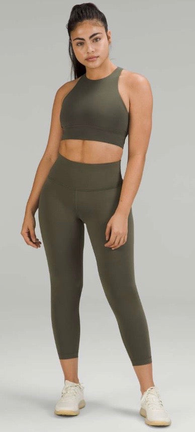 Lululemon Wunder Train Contour Fit HR Tight 25” Inseam Army Green Sz 6 Brand New