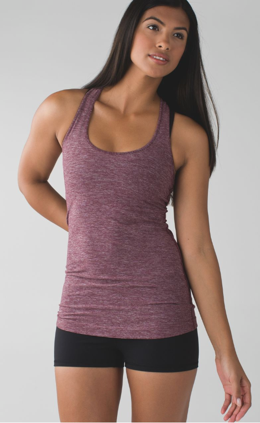 Lululemon Cool Racerback Heathered Bordeaux Drama SZ 8 Brand New