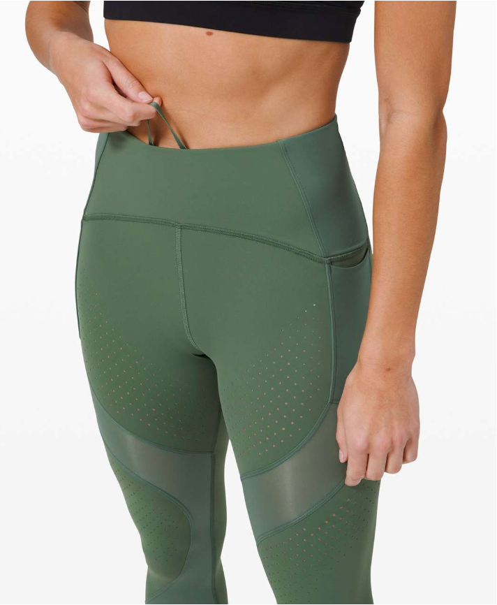 Lululemon Uncovered Strength High-Rise Crop 23" Inseam Algae Green Sz 4