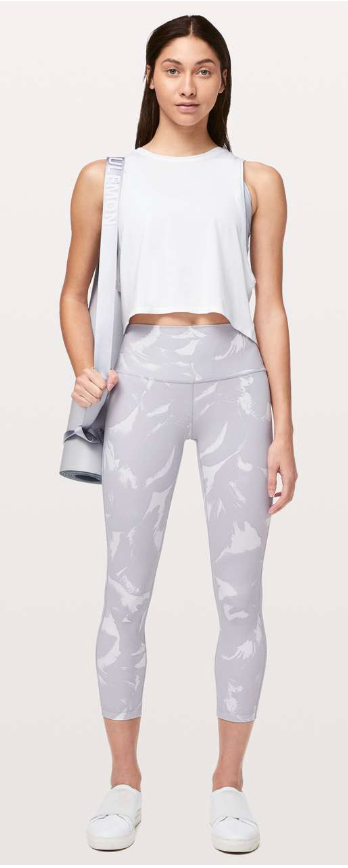 Lululemon Wunder Under High-Rise Tight 25" Inseam Full-On Luxtreme Flower Pop White Silver Lilac Brand New