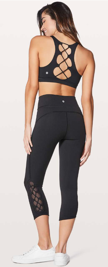 Lululemon Tied To It Sports Bra Black Sz 10