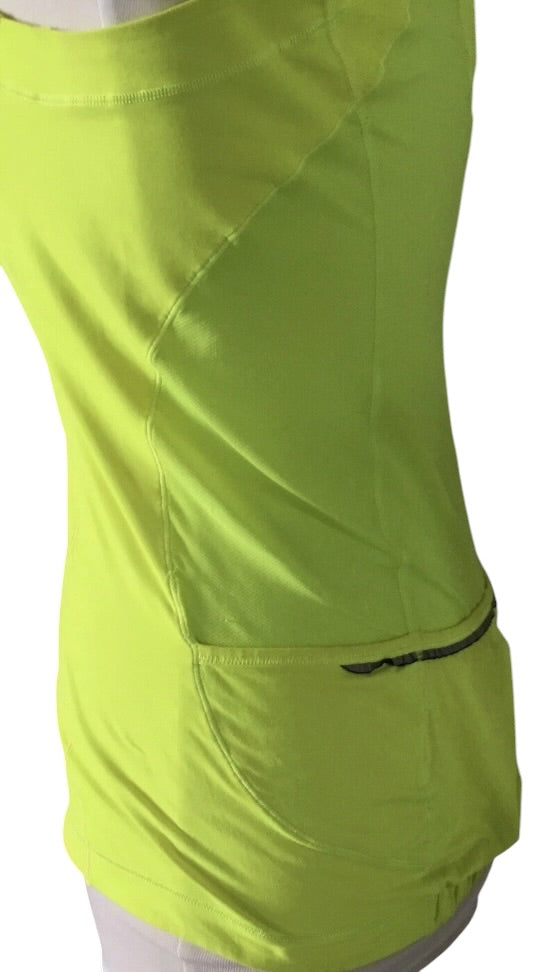 Lululemon Velo Vixen Sleeveless Cycling Jersey Highlight Yellow Sz 12 Brand New