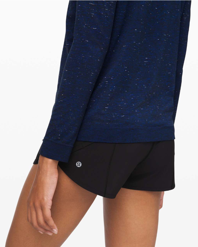 Lululemon Swiftly Relaxed Long Sleeve Hyper Blue/White/Black Sz 12 Brand New