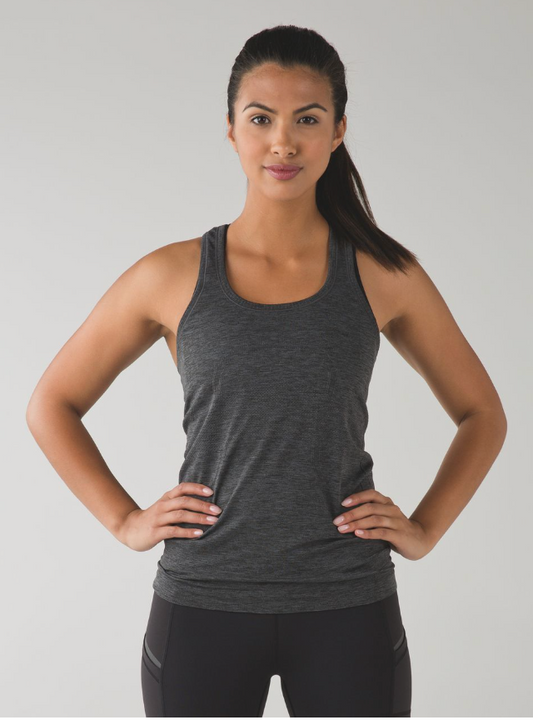 Lululemon Swiftly Tech Racerback Heathered Dark Slate Sz 12 Brand New