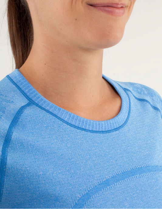Lululemon Run Swiftly Tech Short Sleeve Lace Beaming Blue Sz 12 Brand New