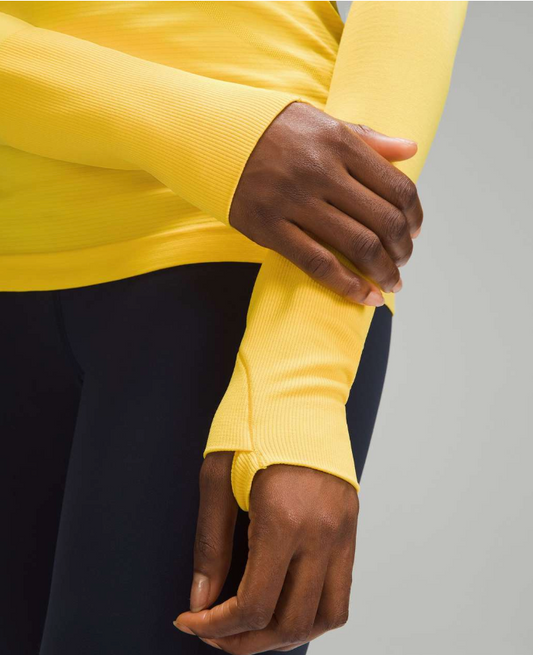 Lululemon Swiftly Tech Long Sleeve Shirt 2.0 Utility Yellow/Utility Yellow Sz 12