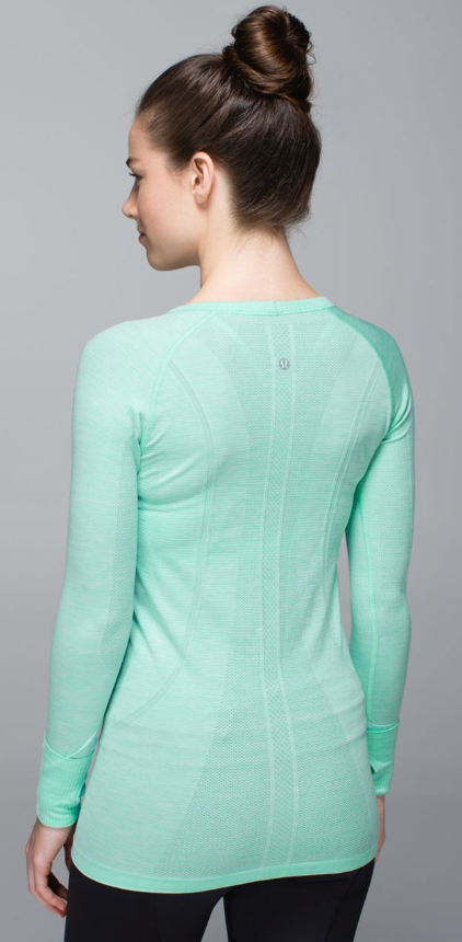 Lululemon Run Swiftly Tech Long Sleeve Scoop Heathered Opal Sz 12