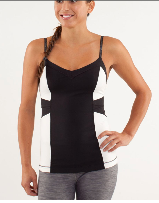 Lululemon Elongate Tank Black/Polar Cream/Black Sz 10 Brand New