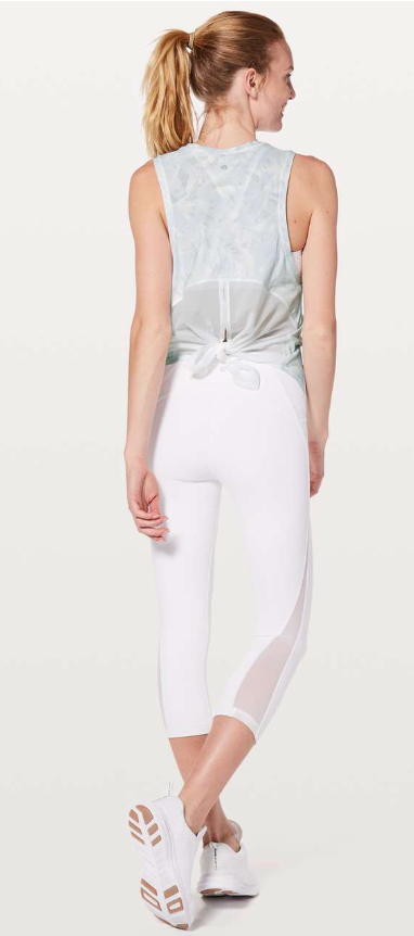 Lululemon Ace Tank Jasmine White Multi/White Sz 10 Brand New