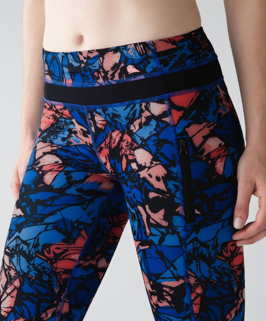 Lululemon Inspire Tight II 7/8 25" Inseam Paint Storm Harbor Blue Multi Sz 10 Brand New