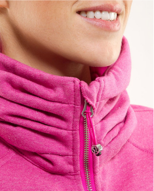 Lululemon Cuddle Up Jacket Sparkle Heathered Paris Pink/Paris Pink Sz 10 RARE