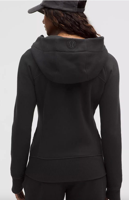 Lululemon Scuba Hoodie Light Full length Full zipper Heathered Core Black Sz 8