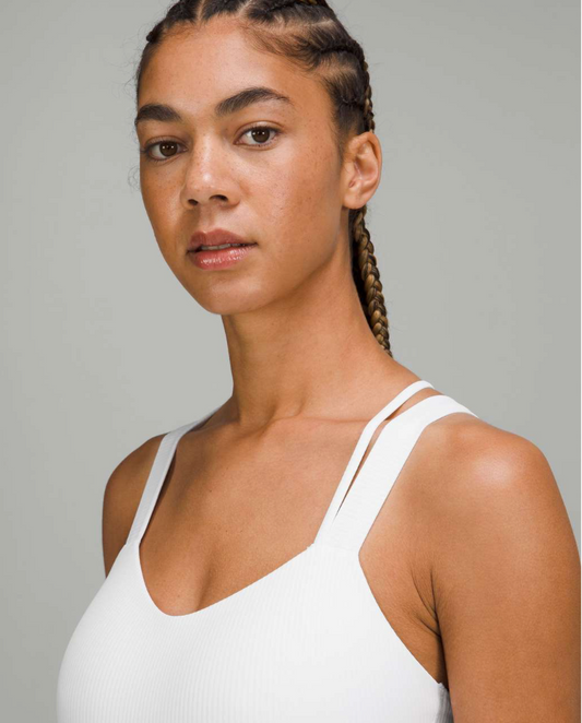 Lululemon Like a Cloud Longline Bra Light Support, D/DD Cup White Sz 12