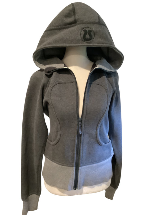 Lululemon Scuba Hoodie II Heathered Medium and Light Grey COLLECTORS PIECE Sz 4