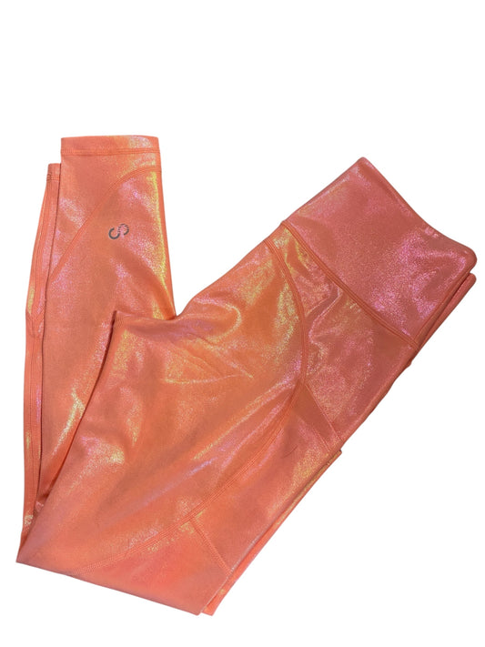 ZZ Curves N Combat Boots Leggings Spring Peaches Glitter Foil 25" Inseam Sz M