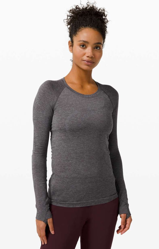 Lululemon Swiftly Long Sleeve Top Slate/Graphite Grey Sz 6