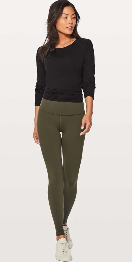 Lululemon Wunder Under Leggings Dark Olive 28” Inseam Sz 6