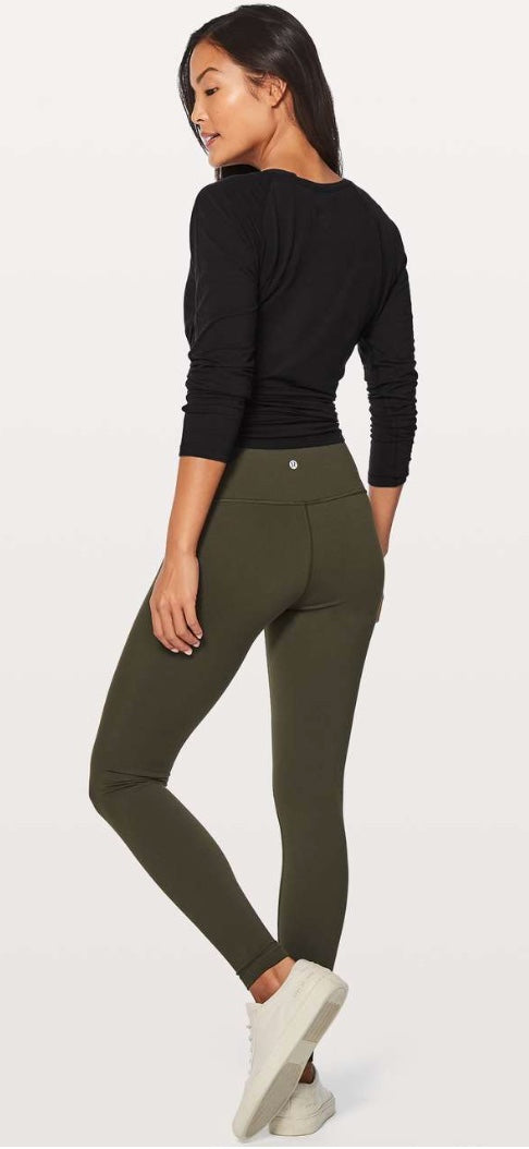Lululemon Wunder Under Leggings Dark Olive 28” Inseam Sz 6