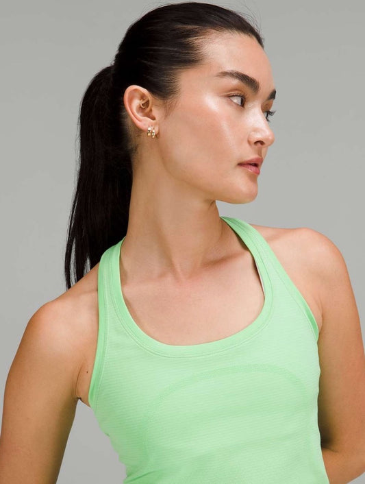 Lululemon Swiftly Tech Racerback Tank Top Race Length Scream Green Light / Scream Green Light Sz 12 New Without Tag