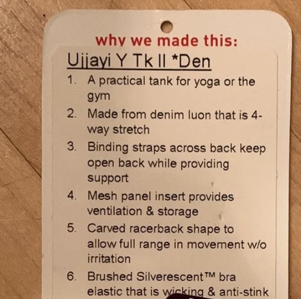 Lululemon Ujjayi Y Tank II *Den Women's RARE Tank Deep Denim/Lotus Sz 6 Excellent Condition