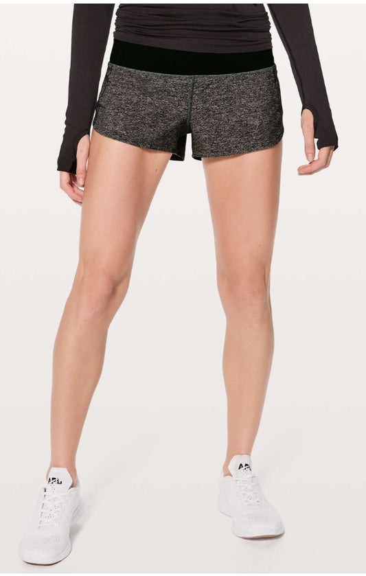 Lululemon Speed Up Short 2.5" Inseam Heather Lux Multi Black/Black  Size 8