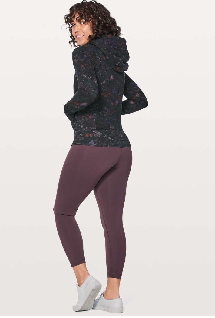 Lululemon Scuba Hoodie Light Cotton Fleece Frozen Flourish Multi/Black RARE