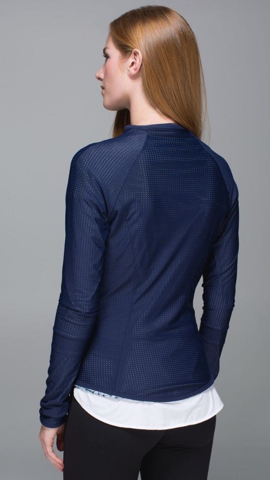 Lululemon Find Your Bliss Reversible Jacket Deep Navy/Star Crushed Silver Fox Deep Sz 6