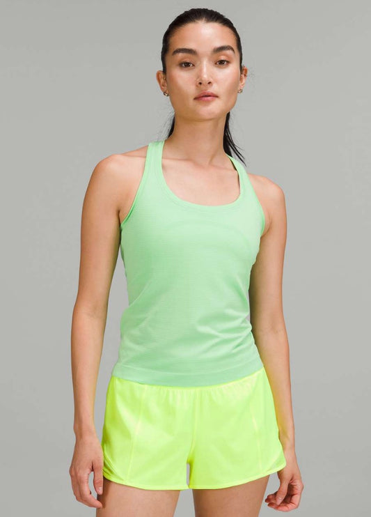 Lululemon Swiftly Tech Racerback Tank Top Race Length Scream Green Light / Scream Green Light Sz 12 New Without Tag