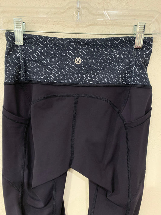 Lululemon High Times Pant Full-On Luxtreme 25” Inseam 7/8 Star Pixel Aquamarine Naval Blue/Navy Sz 4 ONE OF A KIND