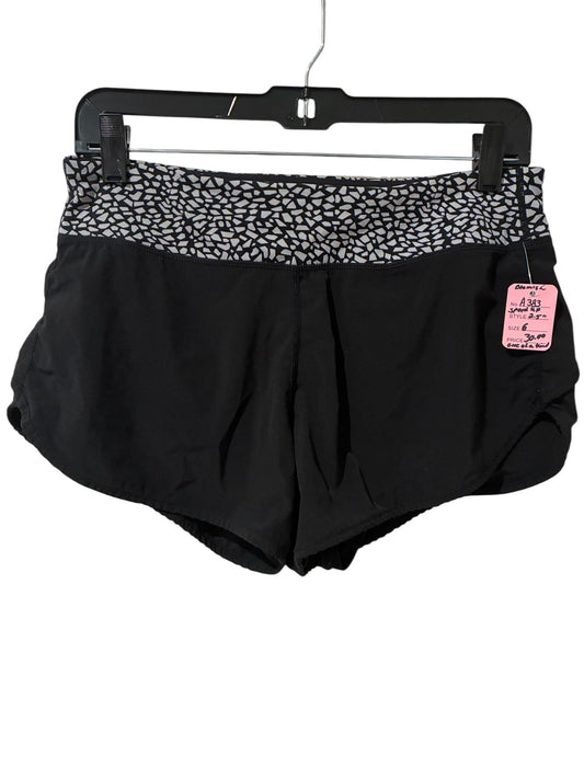 Lululemon Speed Short 2.5" Inseam Black/ Miss Mosaic Black Sz 6