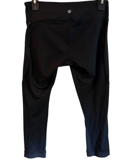 Lululemon Wunder Under Mesh Tech Panel Crop 23" Inseam Black Sz 6 RARE
