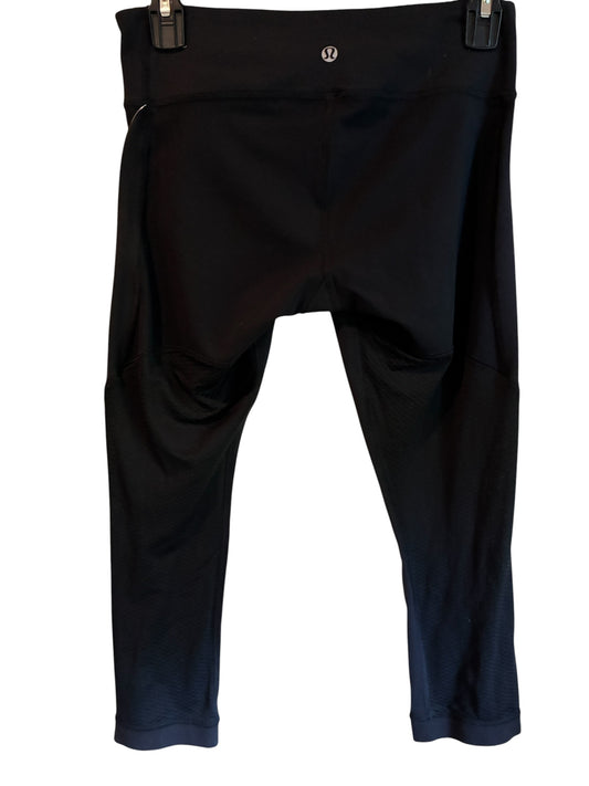 Lululemon Wunder Under Mesh Tech Panel Crop 23" Inseam Black Sz 6 RARE