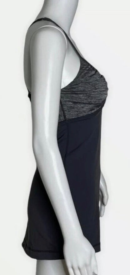 Lululemon Embrace Tank CrissCross Adjustable Back Slate Grey/Heathered Grey Sz 6