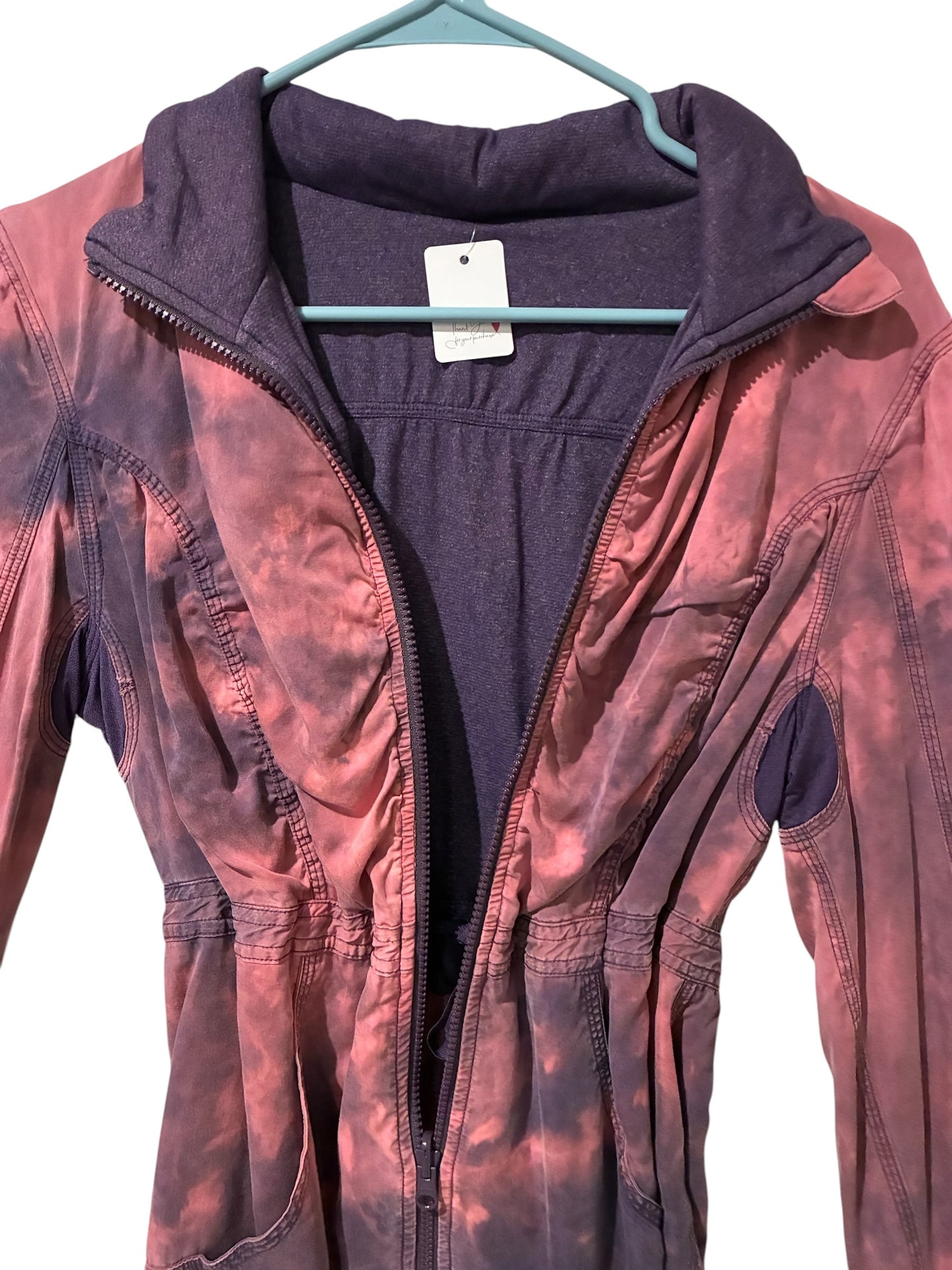 Lululemon Inner Peace Jacket Heathered Deep Zinfandel/Tie Dye Reversible Sz 6 RARE