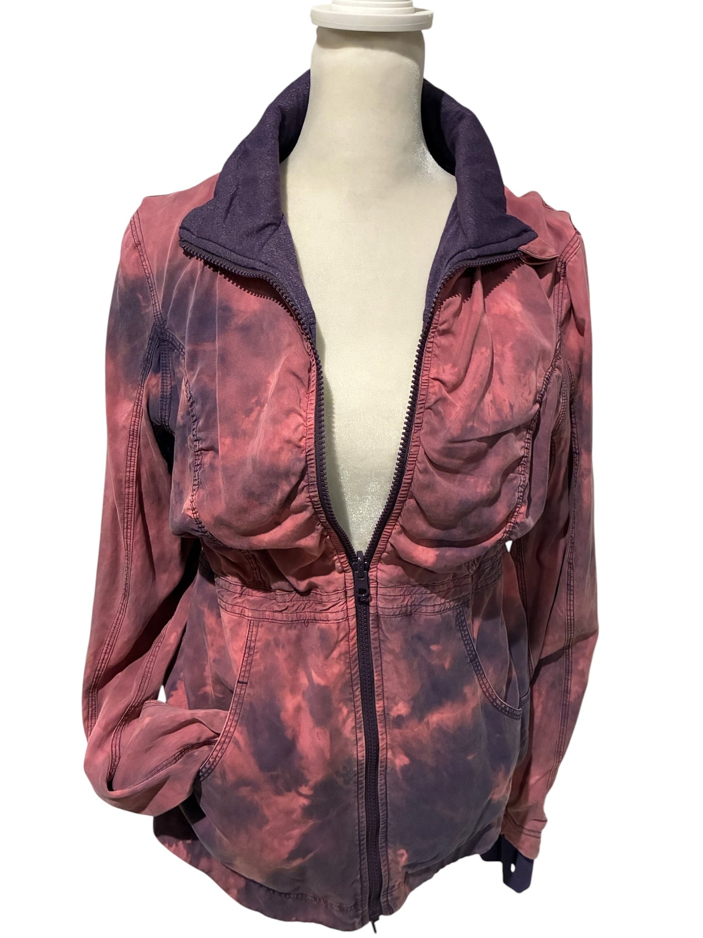 Lululemon Inner Peace Jacket Heathered Deep Zinfandel/Tie Dye Reversible Sz 6 RARE