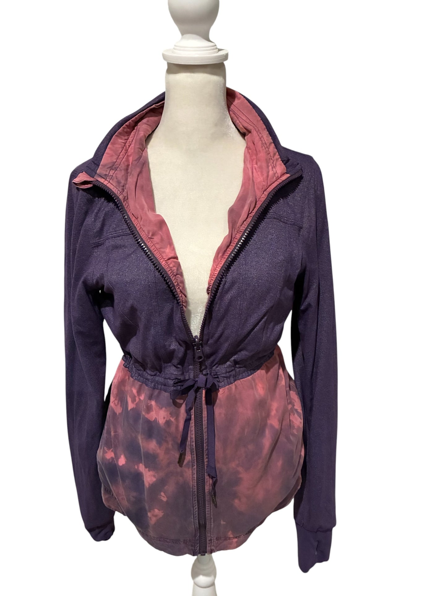 Lululemon Inner Peace Jacket Heathered Deep Zinfandel/Tie Dye Reversible Sz 6 RARE