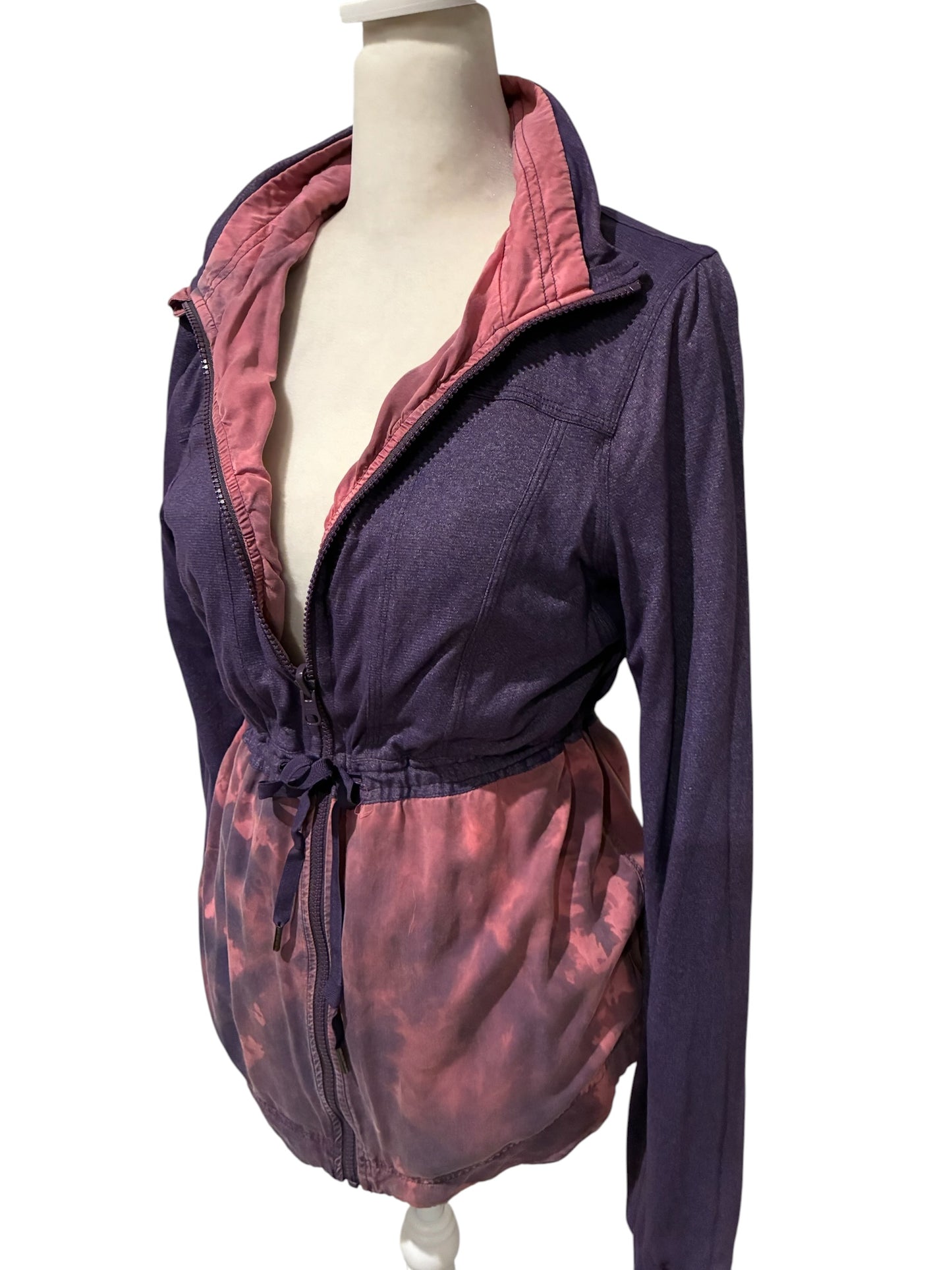 Lululemon Inner Peace Jacket Heathered Deep Zinfandel/Tie Dye Reversible Sz 6 RARE