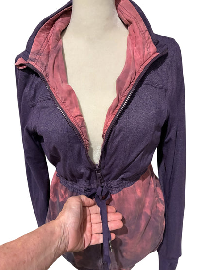 Lululemon Inner Peace Jacket Heathered Deep Zinfandel/Tie Dye Reversible Sz 6 RARE