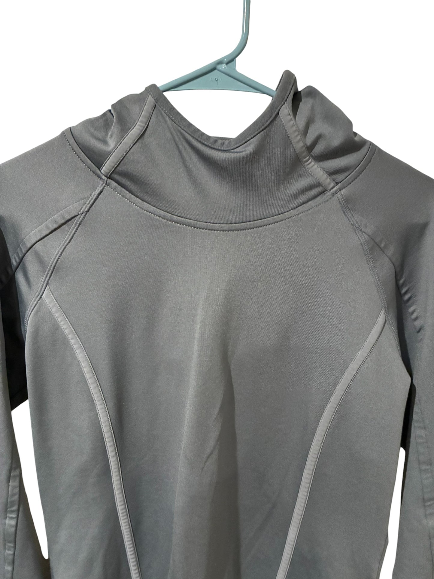 Pull Over Hoodie Athleta Long Sleeve Fleece Silver Grey Sz S