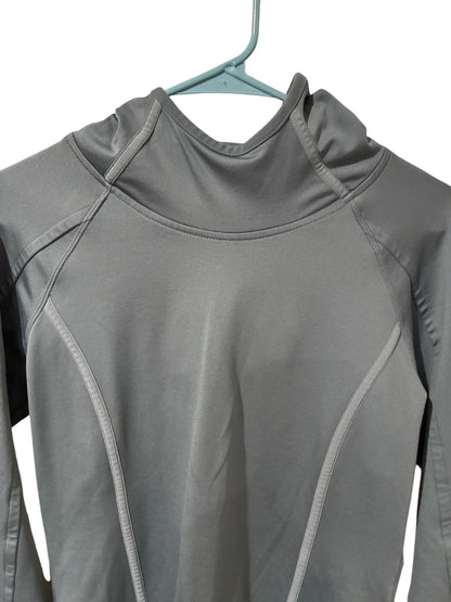 Pull Over Hoodie Athleta Long Sleeve Fleece Silver Grey Sz S