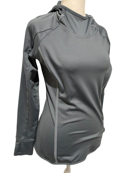 Pull Over Hoodie Athleta Long Sleeve Fleece Silver Grey Sz S