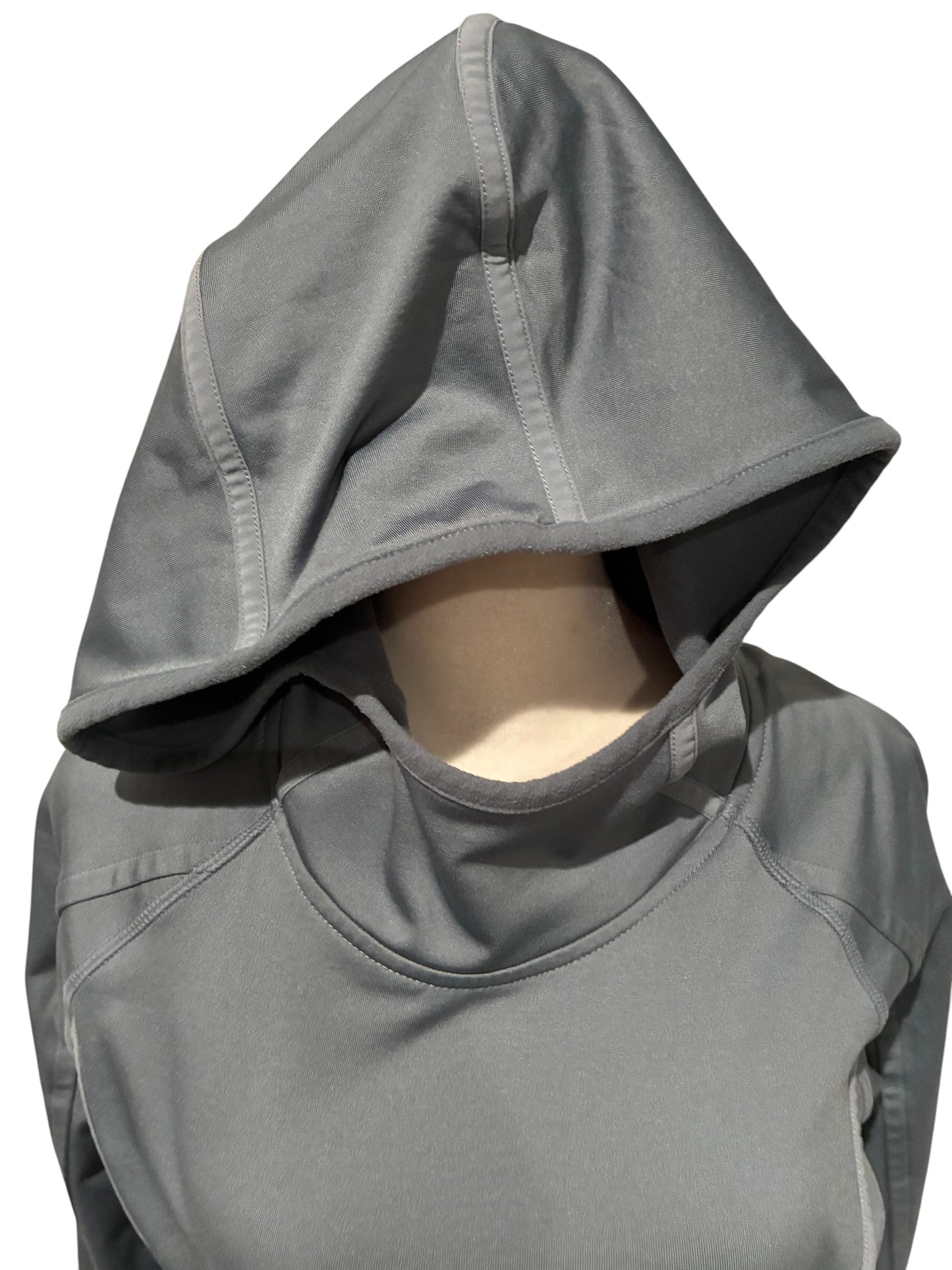 Pull Over Hoodie Athleta Long Sleeve Fleece Silver Grey Sz S