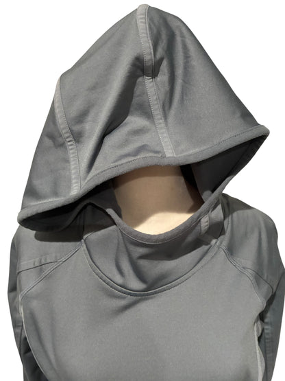 Pull Over Hoodie Athleta Long Sleeve Fleece Silver Grey Sz S