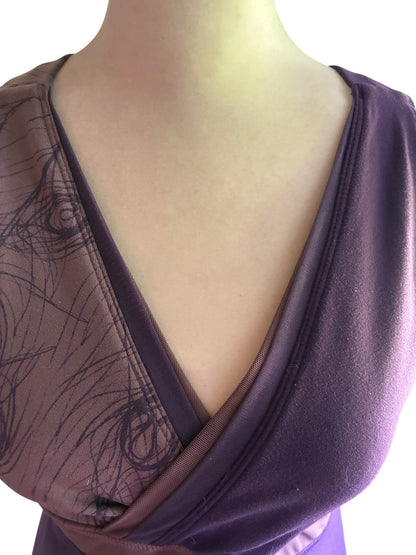 Lululemon Deep V Athletic Mesh Tank Plum Dusty Rose Logo Sz 8 RARE Prototype