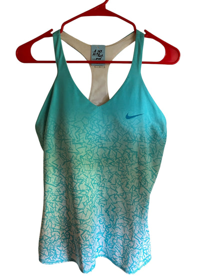 Nike Women's Court Dri-Fit Tank Light Blue White Hombre' Sz Med