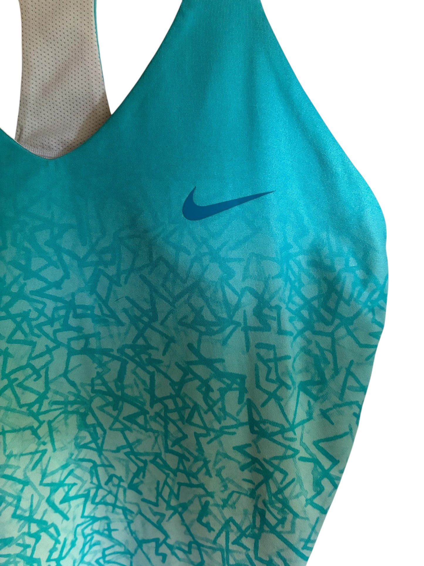 Nike Women's Court Dri-Fit Tank Light Blue White Hombre' Sz Med