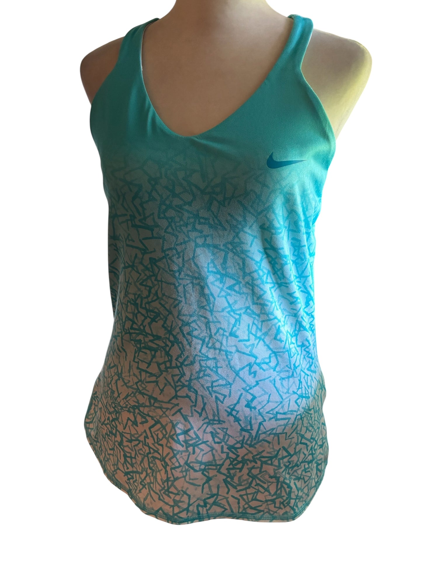 Nike Women's Court Dri-Fit Tank Light Blue White Hombre' Sz Med