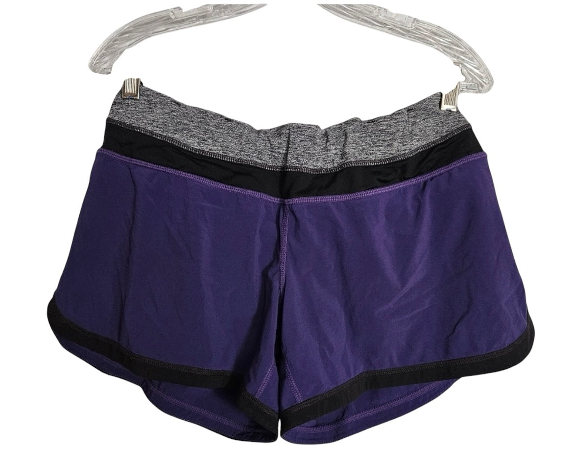 Lululemon Groovy Run Short 4.5" Inseam Power Purple Black Heathered Black Sz 8 Brand New RARE
